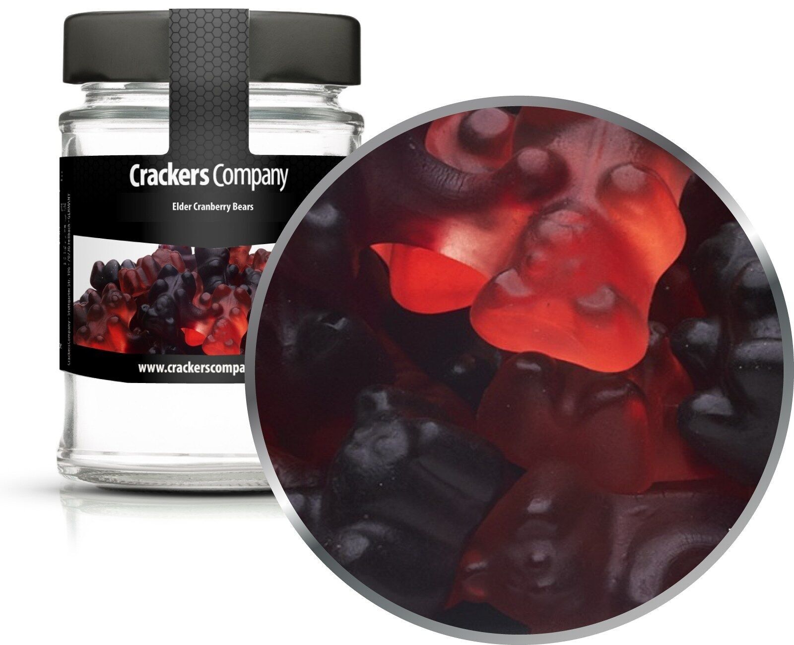 Holunder-Cranberry Gummibärchen, Elder Cranberry Bears VPE mit 45 Stk. u. 100g Inhalt je Stk.