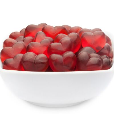 Red Fruity Hearts. PU with 1 piece and 3000g content per piece