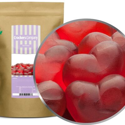 Coeurs fruités rouges. PU avec 8 pièces et 700g de contenu par pièce