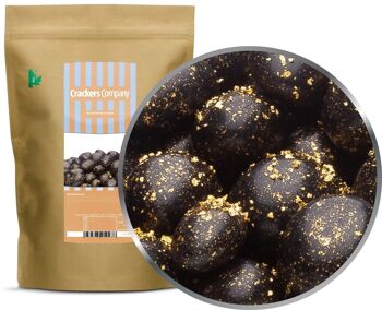 Cacahuètes au chocolat noir et or. PU avec 8 pièces et 750g de contenu chacune