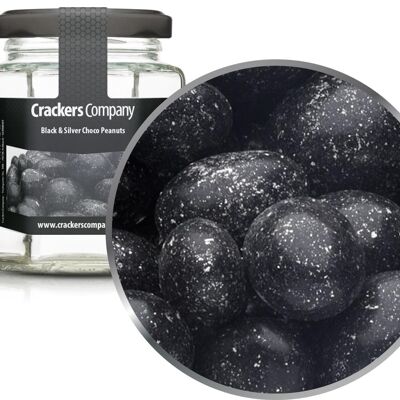 Black & Silver Chocolate Peanuts. PU with 25 pieces and 110g content