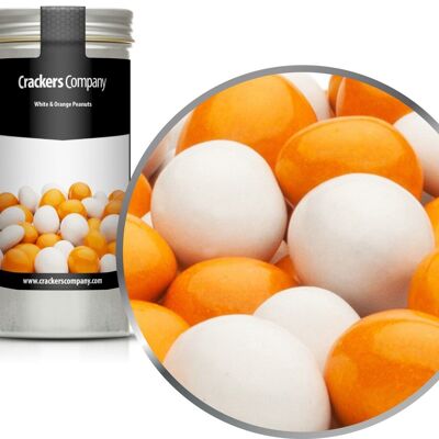 White & Orange Peanuts. PU with 40 pieces and 110g content per piece