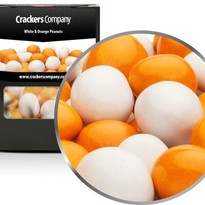 White & Orange Peanuts. PU with 32 pieces and 110g content per piece