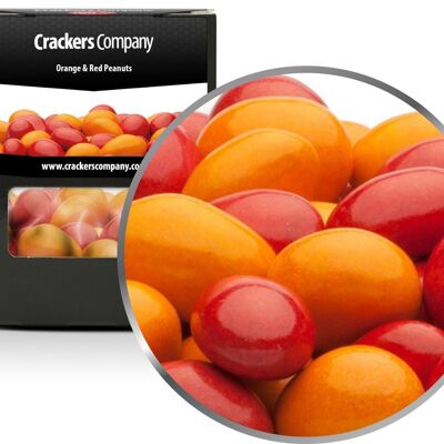 Cacahuetes naranjas y rojos. PU con 32 piezas y 110 g de contenido por pieza