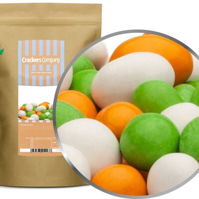 White, Orange & Green Peanuts. PU with 8 pieces and 750g content