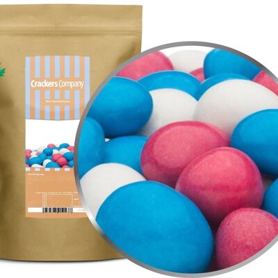 White, Pink & Blue Peanuts. PU with 8 pieces and 750g content each