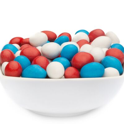 Cacahuetes blancos, rojos y azules. PU con 1 pieza y contenido de 5000 g cada una