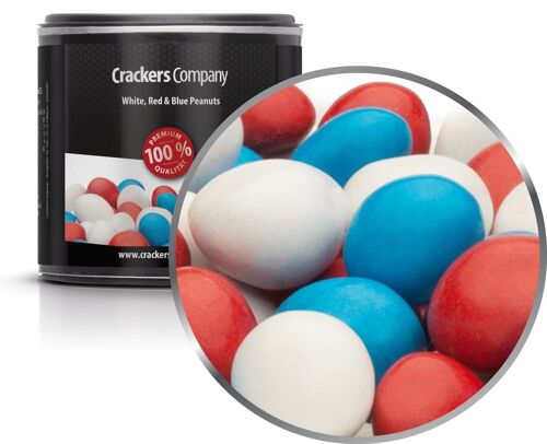 White, Red & Blue Peanuts. VPE mit 36 Stk. u. 110g Inhalt je