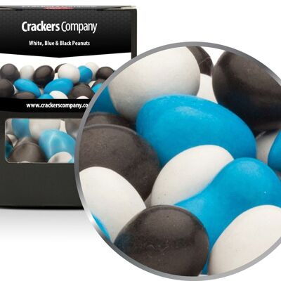 White, Blue & Black Peanuts. PU with 32 pieces and 110g content