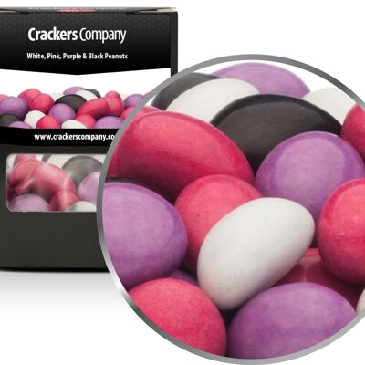 White, Pink, Purple & Black Peanuts. PU with 32 pieces and 110g