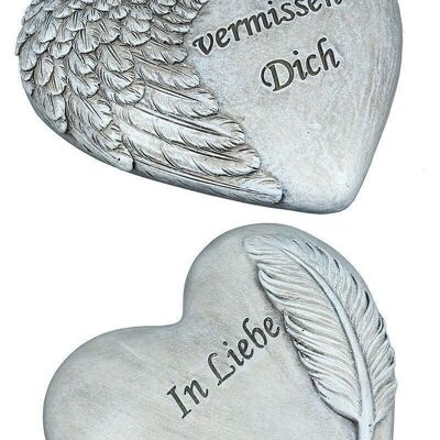 Poly commemorative heart w.wing+feather VE 8 so76