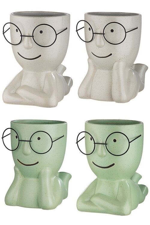 Keramik Vase"Smile"m. Brille VE 4 so181