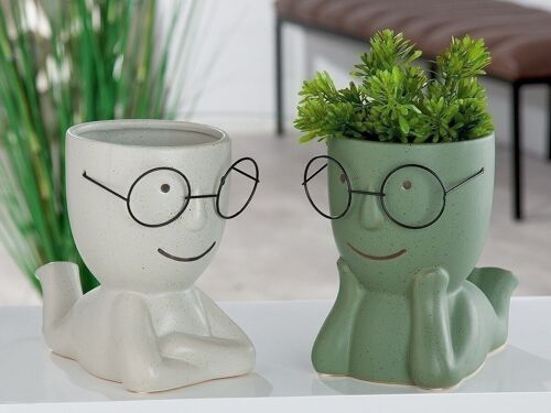 Keramik Vase"Smile"m. Brille VE 4 so182