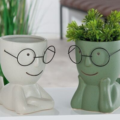 Vaso in ceramica "Smile" l. Occhiali VE 4 so182