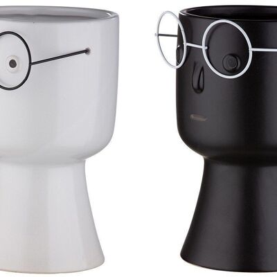 Keramik Vase"Face"mit Brille VE 4 so184