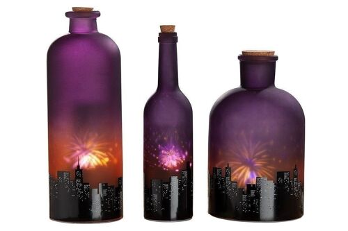 Glas LED Flasche"Skyline" VE 4262