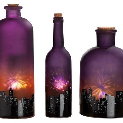 Glass LED bottle "Skyline" VE 3263