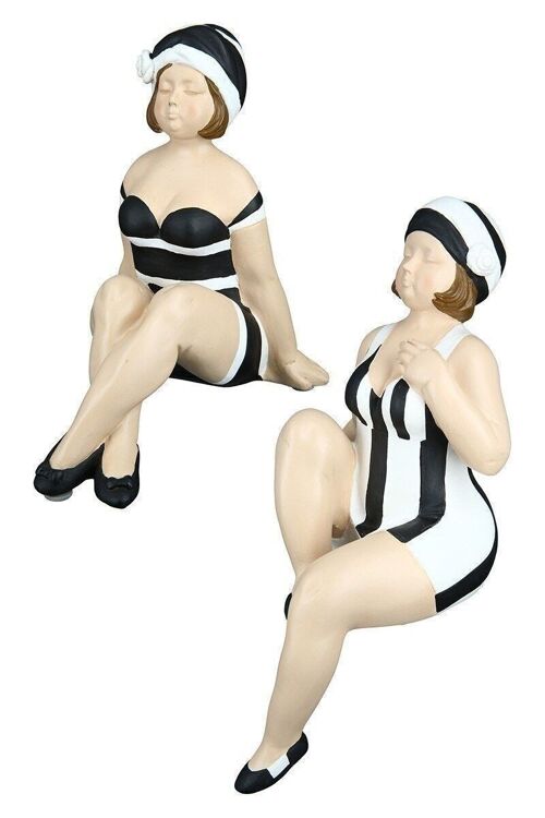 Poly Figur "Becky" schwarz/weiß VE 2 so390