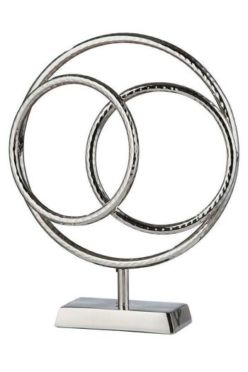 Sculpture en aluminium "Anneaux" argent 483 1