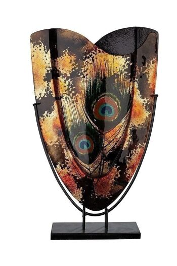Vase décoratif d'art en verre Paon 580 3