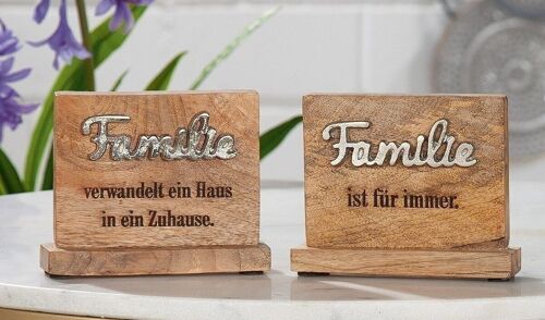 Holz Botschaften "Familie" VE 8 so644