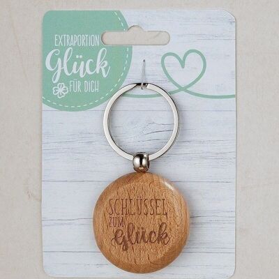 wood key ring "Happiness" VE 12657