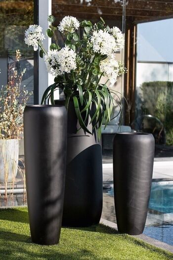 Vase décoratif Creasto "Nero" noir mat.706 2