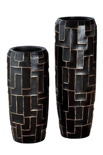 Vase décoratif Creasto "Tetris" noir-707 1