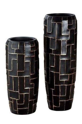 Vase décoratif Creasto "Tetris" noir-707 2