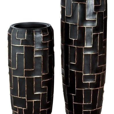 Creasto decorative vase "Tetris" black-708