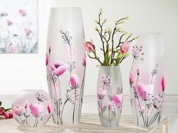 Vase ovale en verre "Fleuri" VE 2802 2