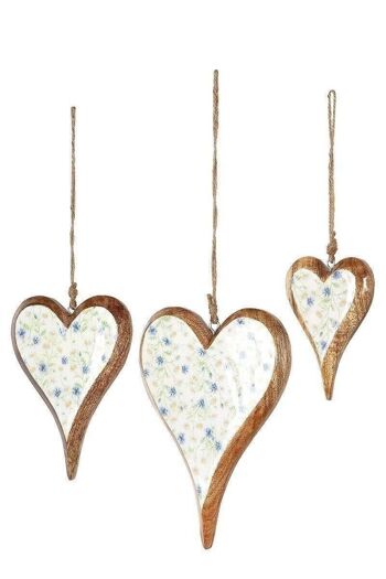 Coeur de suspension en bois "Fleurs sauvages" VE 12821 1