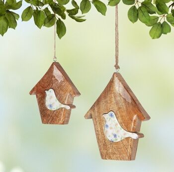 Maison en bois avec oiseau "fleurs sauvages" VE 8828 2