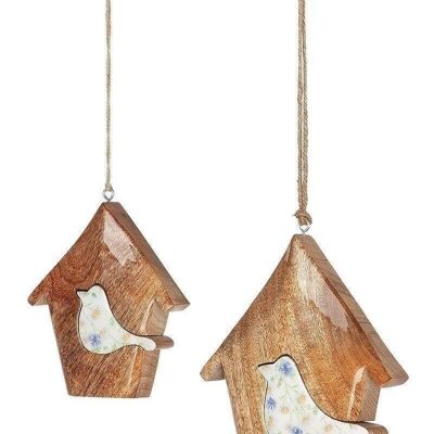Wooden house with bird "wild flowers" VE 6829