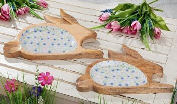 Bol en bois lapin "Fleurs sauvages" VE 2834 2