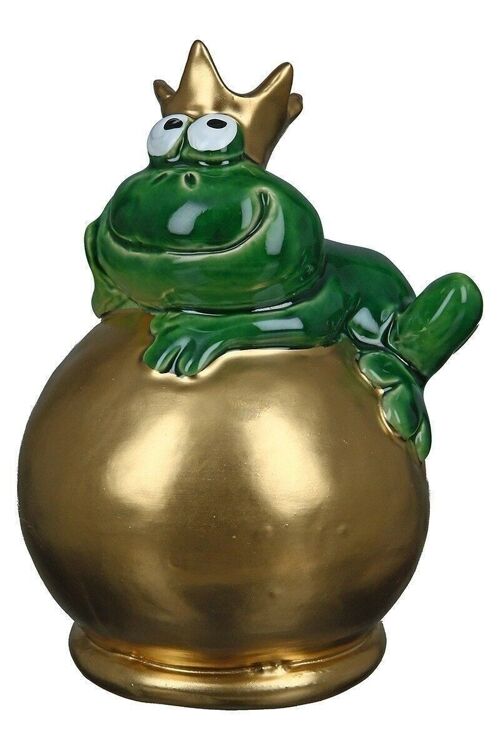 Keramik Figur Frosch auf Kugel VE 6873