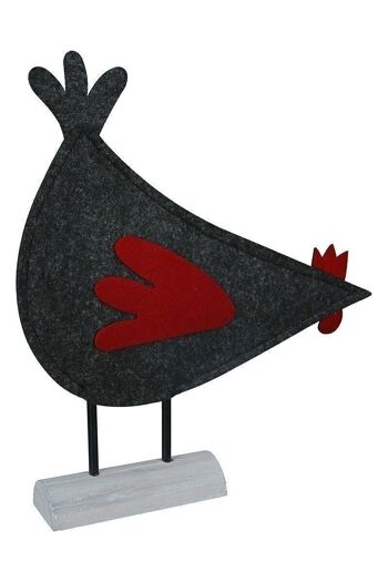 Poule en feutre "Bertha" sur socle en bois VE 6908 5