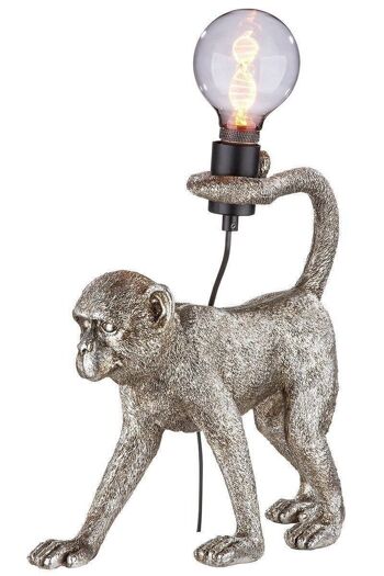 Lampe poly "Singe" argent antique 956 1