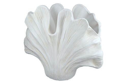 Keramik Vase "Ginkgo" matt weiß VE 2995