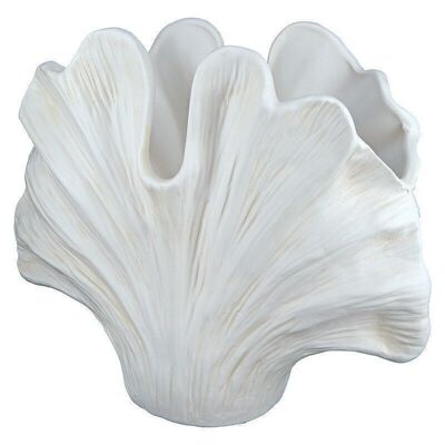 Keramik Vase "Ginkgo" matt weiß VE 2995