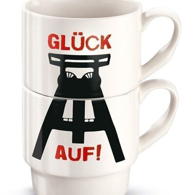 Tasse empilable en porcelaine en 2 parties "GlückAuf" VE 61124
