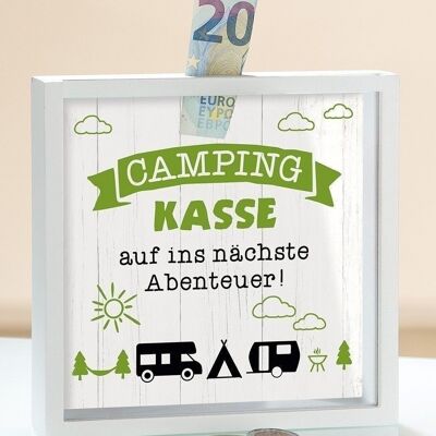 Hucha de MDF "Camping-Kasse" VE 61234