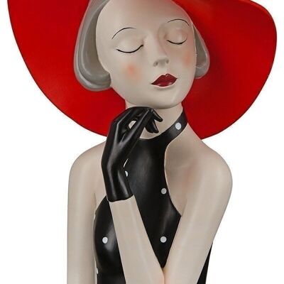 Poly Figur Lady mit rotem Hut 1255
