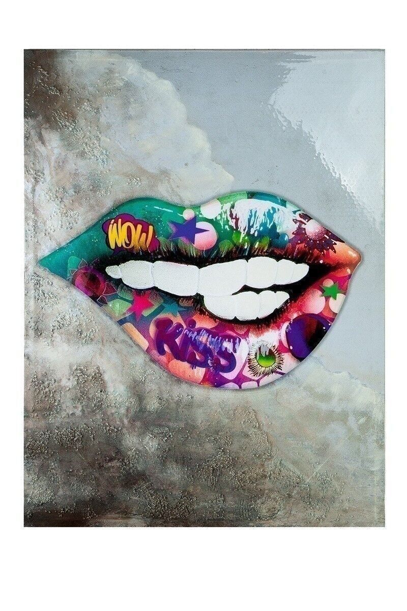 Quadro pittura street art "Kiss" 1362