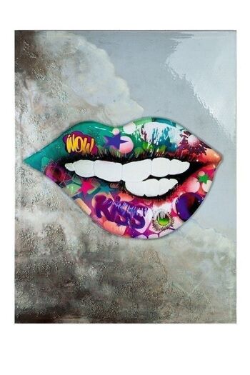Tableau peinture street art "Kiss" 1362 1