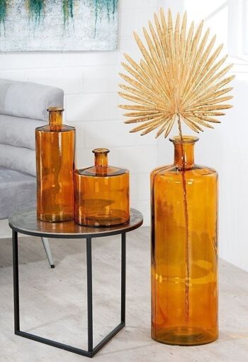 Vase de sol en verre "Arturo" ambre 1437 2