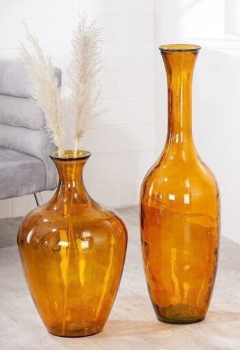 Vase de sol en verre "Arturo" ambre 1440 2