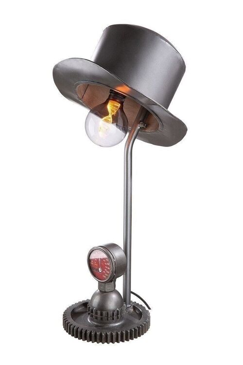 Metall Lampe "Hut" silber 1462