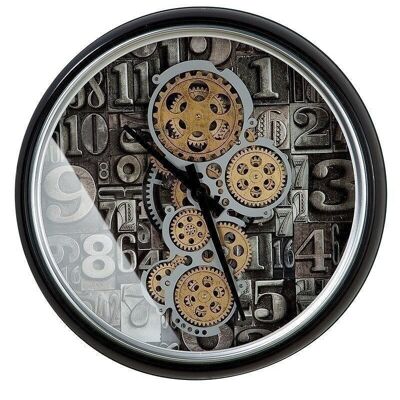Metal glass wall clock "Numbers" 1467