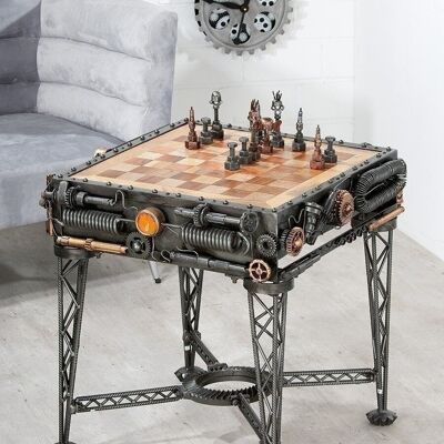 Table d'échecs en métal "Steampunk" 1558